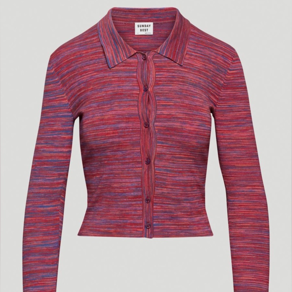 Aritzia pink polo sweater